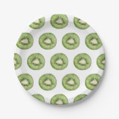 Trendy Summer Watercolor Fruit Kiwi Pattern Pappteller (Vorderseite)
