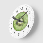 Trendy Summer Watercolor Fruit Kiwi  Runde Wanduhr (Winkel)