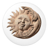 Trendy Sun and Moon Terracotta Faces | Keramikknauf (Vorderseite)