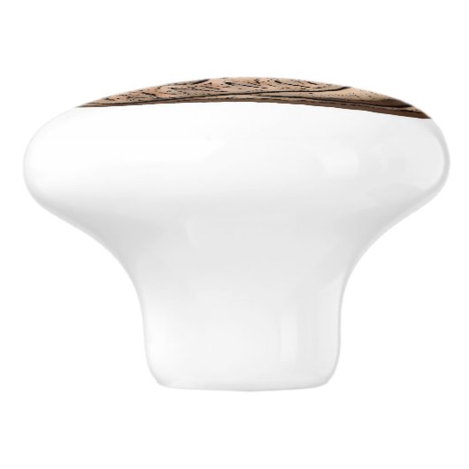 Trendy Sun and Moon Terracotta Faces | Keramikknauf (Seitenansicht)