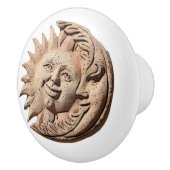 Trendy Sun and Moon Terracotta Faces | Keramikknauf (Rechts)