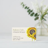 Trendy Sunflower Florist Business Cards Visitenkarte (Stehend Vorderseite)