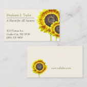 Trendy Sunflower Florist Business Cards Visitenkarte (Vorne/Hinten)