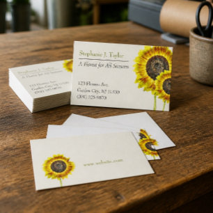 Trendy Sunflower Florist Business Cards Visitenkarte