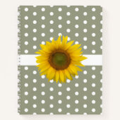 Trendy Sunflower Polka Dots Simple Green Notizblock (Vorderseite)