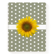 Trendy Sunflower Polka Dots Simple Green