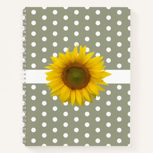 Trendy Sunflower Polka Dots Simple Green Notizblock (Vorderseite)