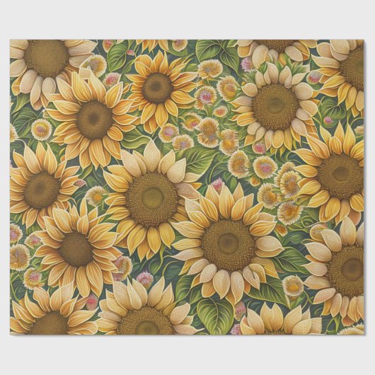 Trendy Sunflower Schöne Sammlung Geschenkpapier (Flach)