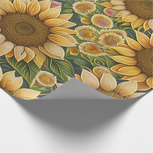 Trendy Sunflower Schöne Sammlung Geschenkpapier (Ecke)