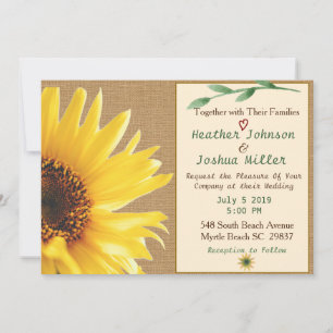 Trendy Sunflower Wedding Einladung
