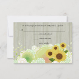 Trendy Sunflowers UAWG Response Card RSVP Karte