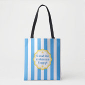 Trendy Sunshine Blue & White Wide Strip Tasche (Vorderseite)