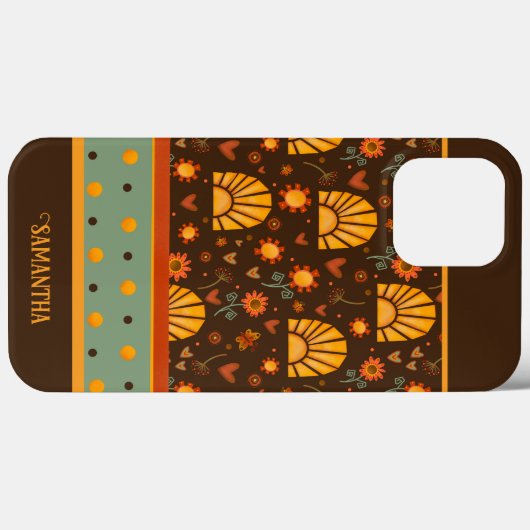 Trendy Sunshine Brown Modern Name Inspirivity Case-Mate iPhone Hülle (Rückseite (Horizontal))