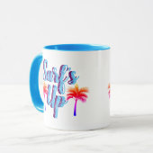 Trendy Surf's Up Sunset Palm Trees Tasse (Vorderseite Links)