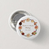 Trendy Süßigkeiten Bäckerei Wasserfarben Blumenges Button (Vorne & Hinten)