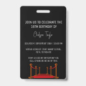 Trendy Sweet 16 Bus Zugang Barcode Einladung VIP Ausweis (Rückseite)