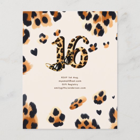 Trendy Sweet 16 Leopard Print Safari (Rückseite)