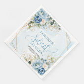 Trendy Sweet 16th Dusty Blue Watercolor Floral   Serviette (Ecke)