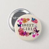 Trendy Sweet Girl Button (Vorne & Hinten)