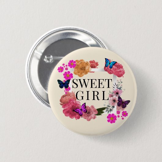 Trendy Sweet Girl Button (Vorne & Hinten)