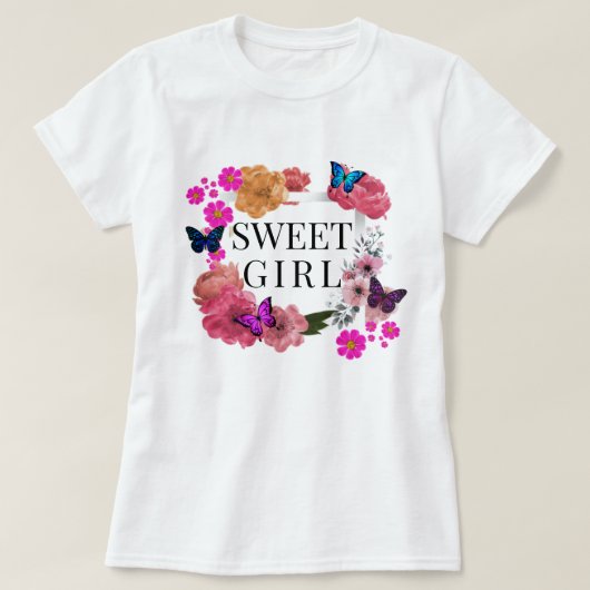Trendy Sweet Girl T - Shirt (Design vorne)