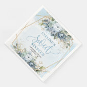Trendy Sweet Sixteen Dusty Blue Floral Table Serviette (Ecke)