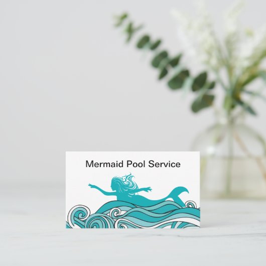 Trendy Swimming Pool Service Visitenkarte (Stehend Vorderseite)