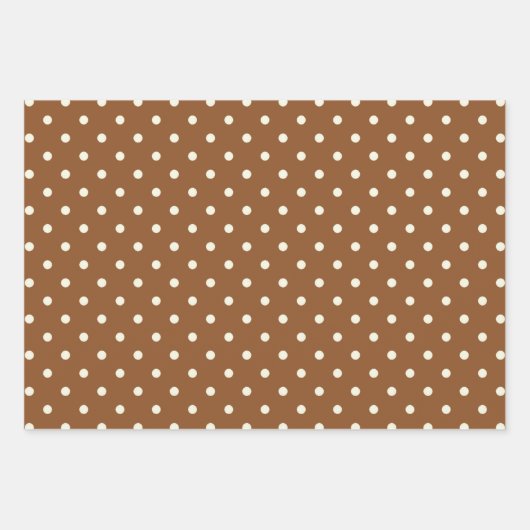 Trendy Synergy of Reddish Brown & White Polka Dots Geschenkpapier Set (Vorderseite 2)