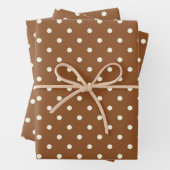 Trendy Synergy of Reddish Brown & White Polka Dots Geschenkpapier Set (Beispiel)