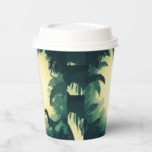 Trendy T-Rex Dinosaur Papiertasse Pappbecher (Links)