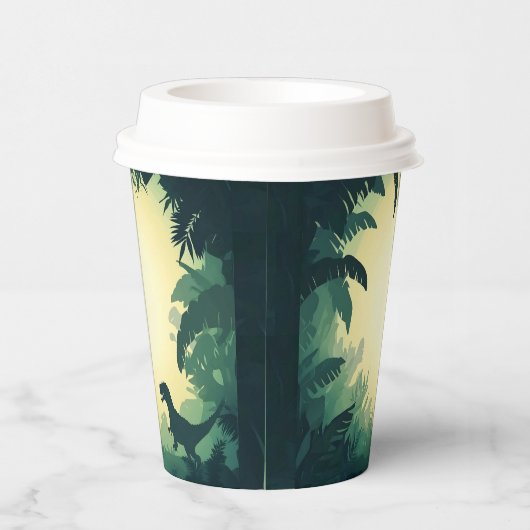 Trendy T-Rex Dinosaur Papiertasse Pappbecher (Rechts)