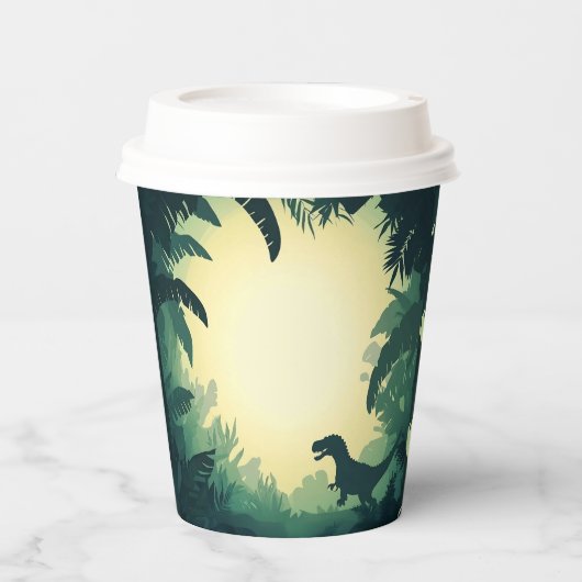 Trendy T-Rex Dinosaur Papiertasse Pappbecher (Vorderseite)