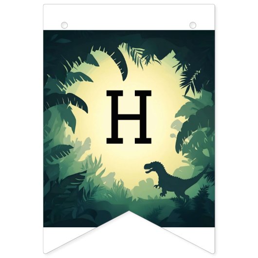 Trendy T-Rex Dinosaur Silhouette Banner (Zweite Fahne)