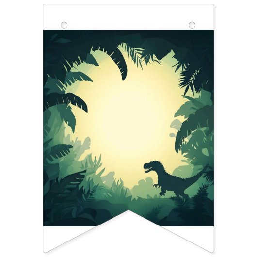 Trendy T-Rex Dinosaur Silhouette Banner (Erste Fahne)
