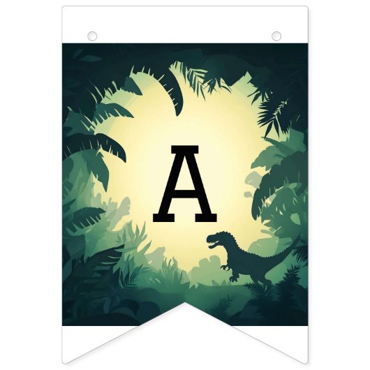 Trendy T-Rex Dinosaur Silhouette Banner (Dritte Fahne)
