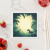 Trendy T-Rex Dinosaur Silhouette Paper Napkin Serviette (Beispiel)