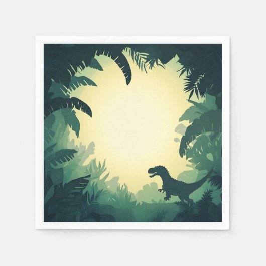 Trendy T-Rex Dinosaur Silhouette Paper Napkin Serviette (Vorderseite)