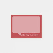 Trendy Talk Blase mit Personalisiertem Namen RED Post-it Klebezettel (Vorderseite)