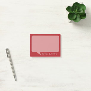 Trendy Talk Blase mit Personalisiertem Namen RED Post-it Klebezettel