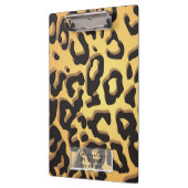Trendy Tan Black Cheetah Leopard Glam Personalisie Klemmbrett (Links)