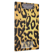 Trendy Tan Black Cheetah Leopard Glam Personalisie Klemmbrett (Rechts)