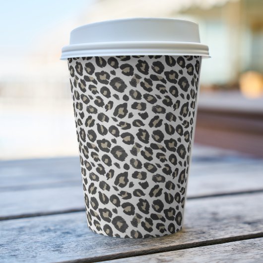 Trendy Tan Leopard Print Paper Cups Pappbecher