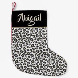 Trendy Tan Leopard Print - Personalisiert Kleiner Weihnachtsstrumpf