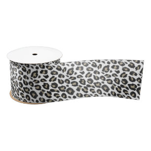 Trendy Tan Leopard Print Satinband