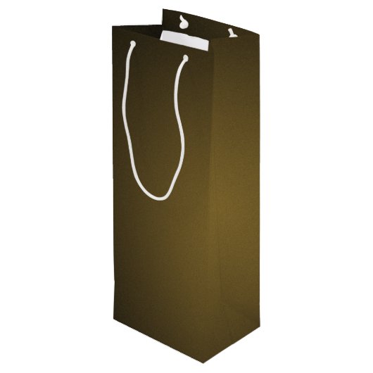 Trendy Tan und Black Grainy Vignette Geschenktüte Für Weinflaschen (Rückseite Schrägansicht)