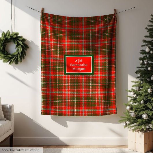 Trendy Tartan Blanket Personalized Christmas Gift Fleecedecke