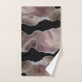 Trendy Taupe & Black Agate Silver Glitzer Badhandtuch Set (Handtuch)
