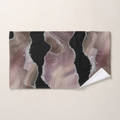 Trendy Taupe & Black Agate Silver Glitzer Badhandtuch Set (Handtuch)