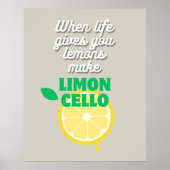Trendy Taupe Italian Lemon Limoncello Küche Bar Poster (Vorne)