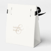 Trendy Taupe & Ivory Script Wedding Vielen Dank Geschenkschachtel (Rückseite)